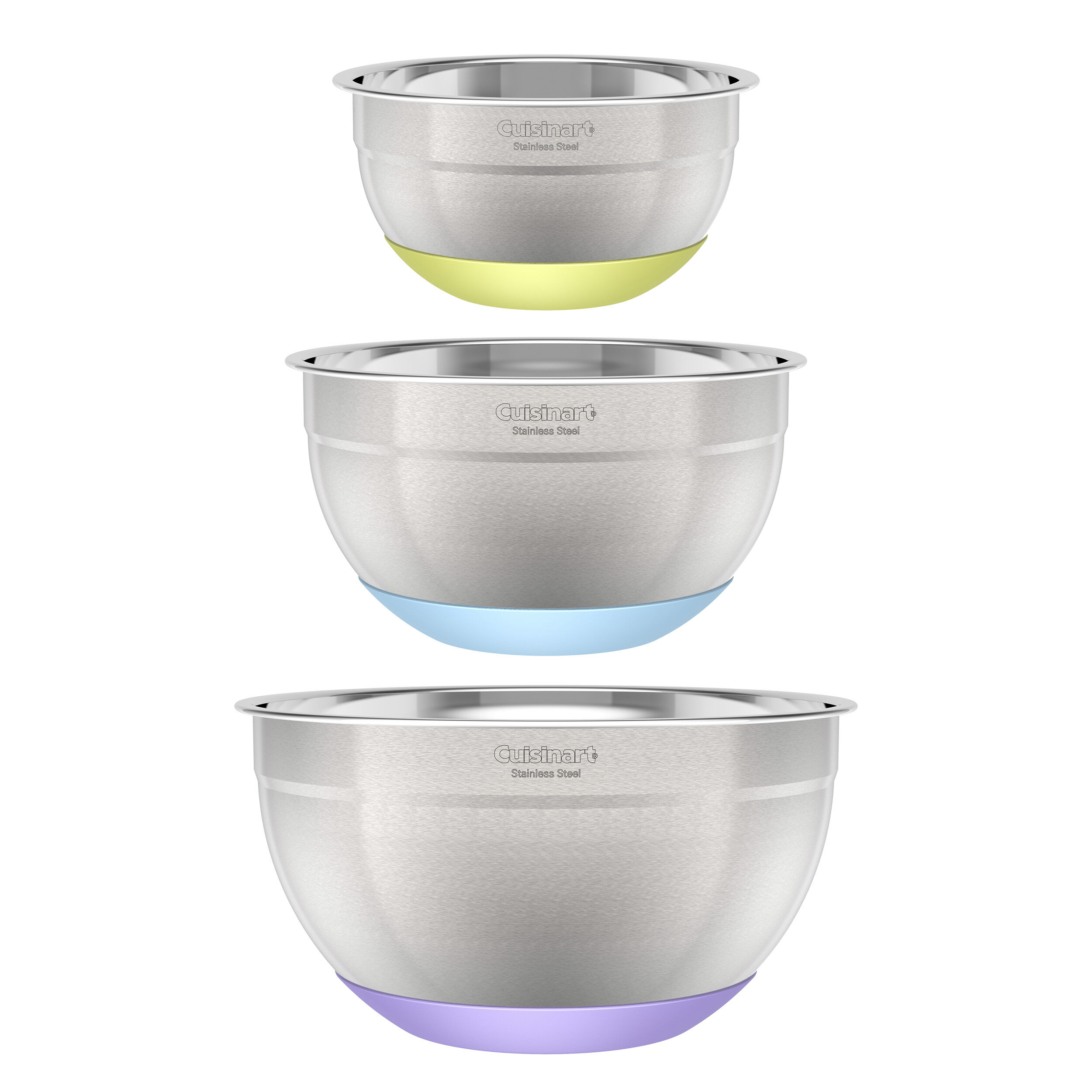 Stainless Steel Mixing Bowls with Non-slip Base (Set of 3) - Cuisinart