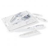 Discontinued 7 Piece Cutting Board with Knives Set - Faux Marble 1