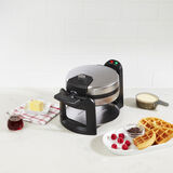 Round Flip Belgian Waffle Maker