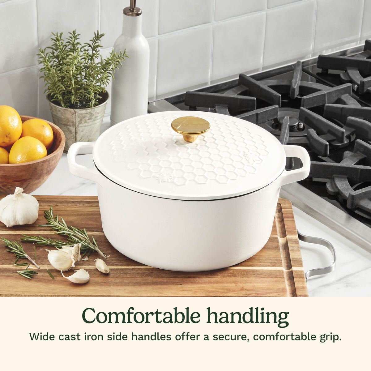 Discontinued Earth & Essence 5 Qt. Casserole with Cover - Honeycomb Design 5