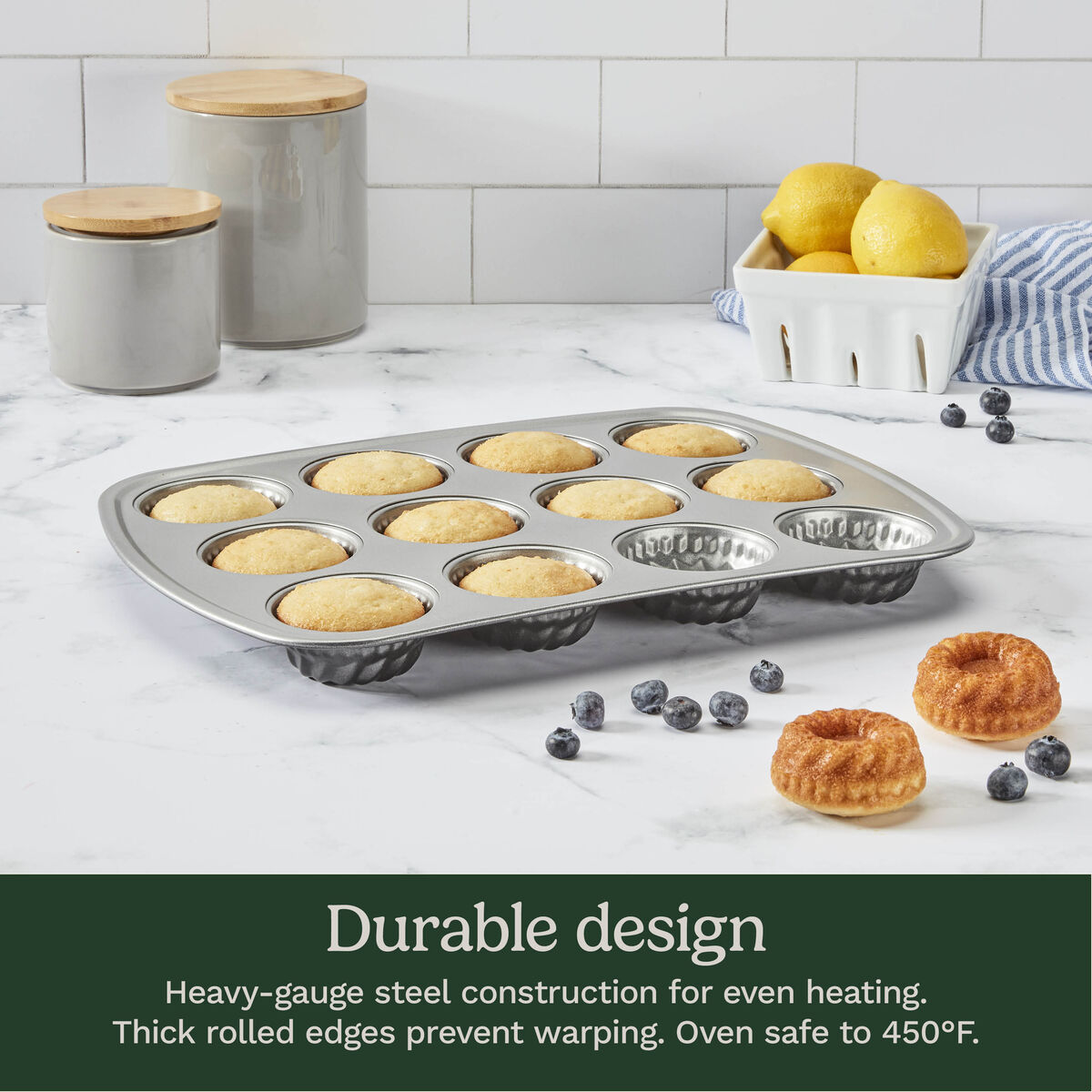 Chef's Classic&trade; Non-Stick 12-Cup Mini Fluted Cake Pan 3