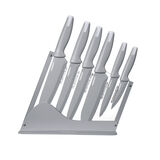 Discontinued 7pc Ceramic Coated Cutlery Set in Acrylic Block - Grey 1