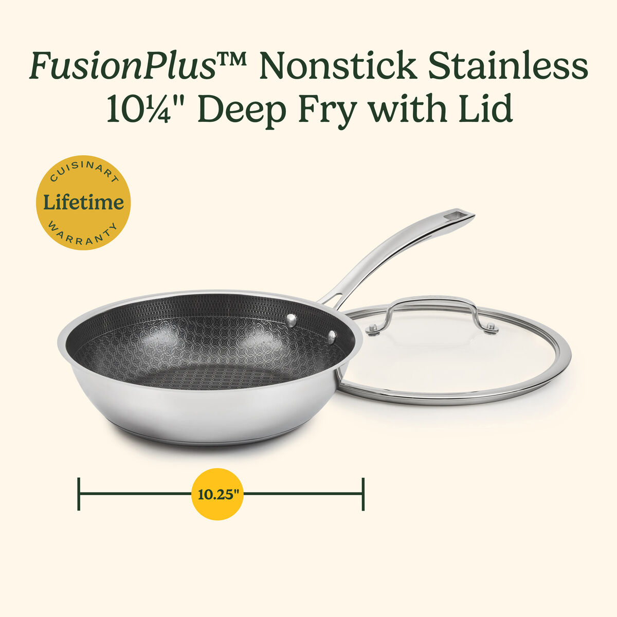 FusionPlus&trade; Stainless Steel 10.25&Prime; Deep Fry with Lid