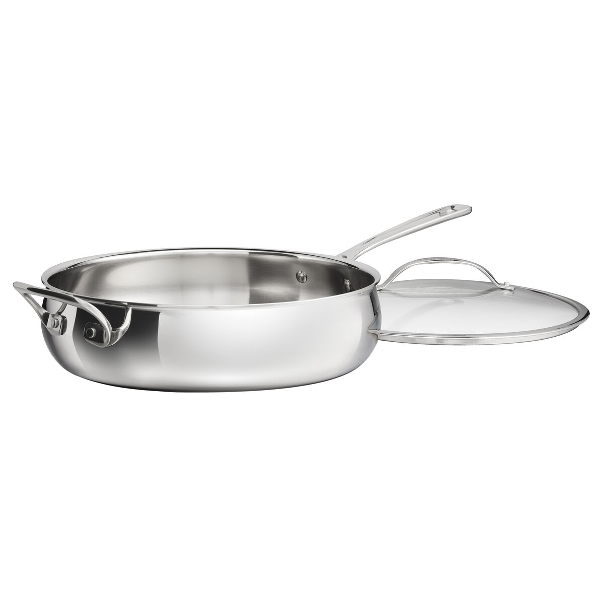 PureClad&trade; Triple-Ply 5.5 Qt. Stainless Steel Saut&eacute; Pan with Helper Handle and Cover 1