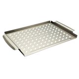 11.5" X 15" Stainless Steel Grill Topper - With Raised Handles 2