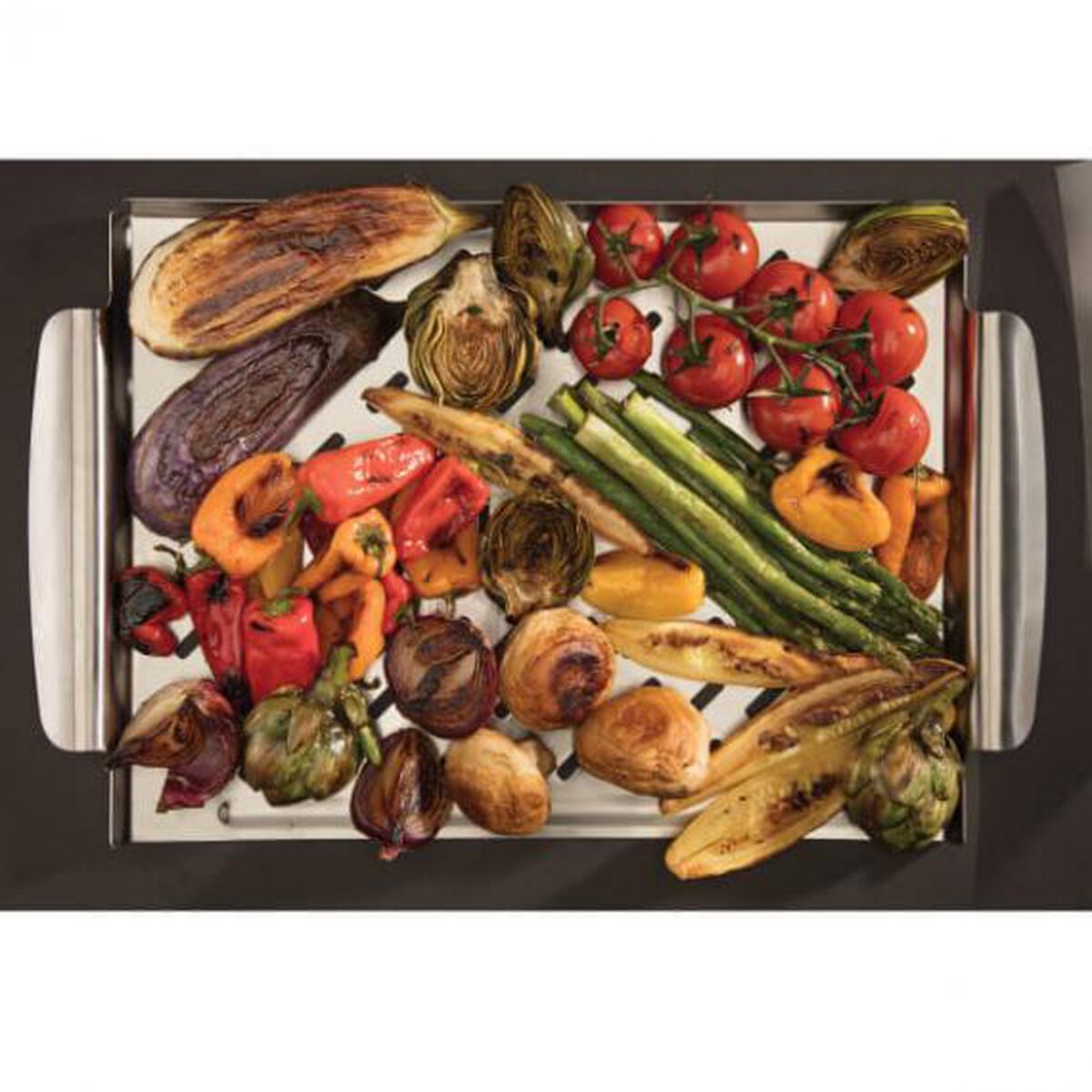 11.5" X 15" Stainless Steel Grill Topper - With Raised Handles 8