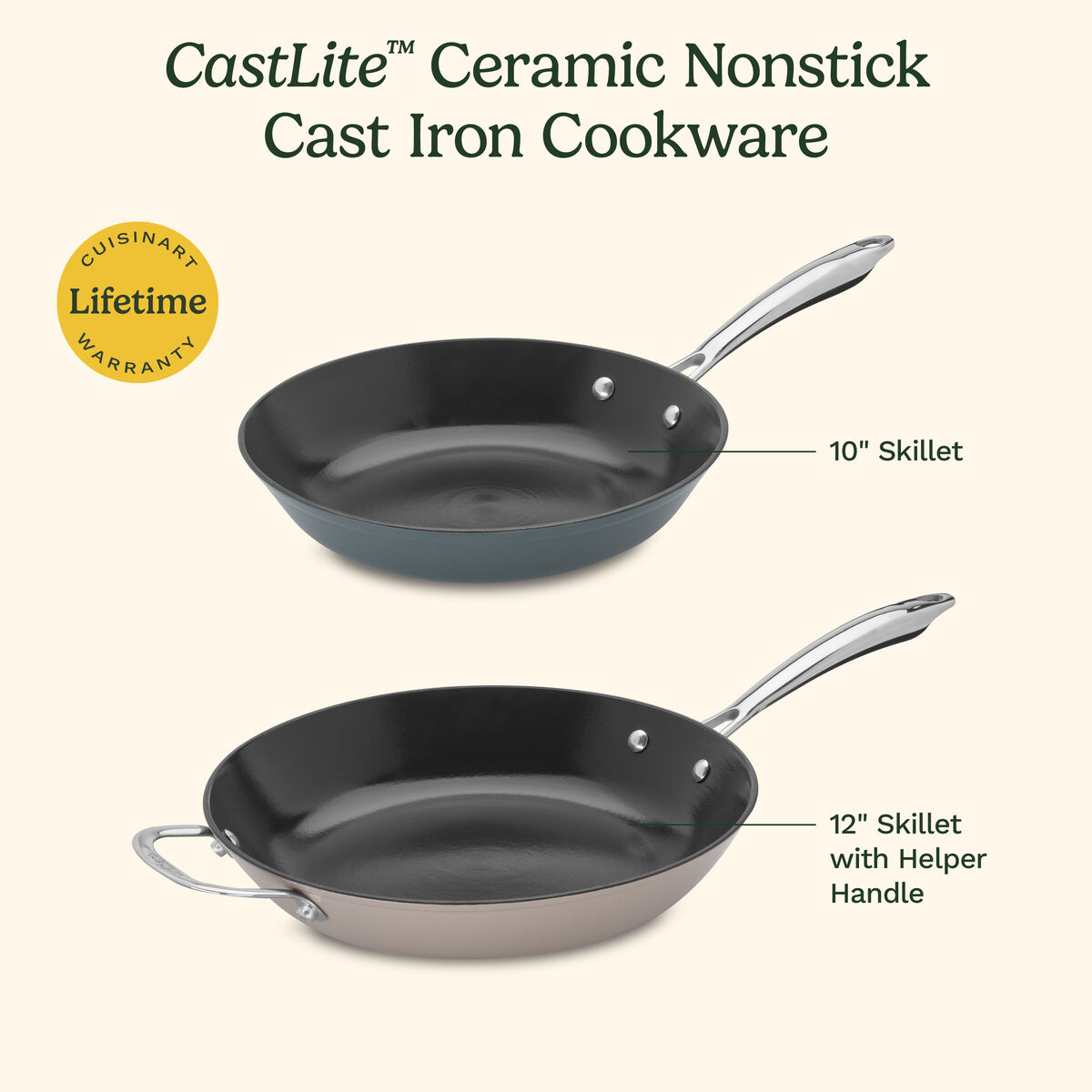 CastLite&trade; Ceramic Nonstick 10" Skillet 8