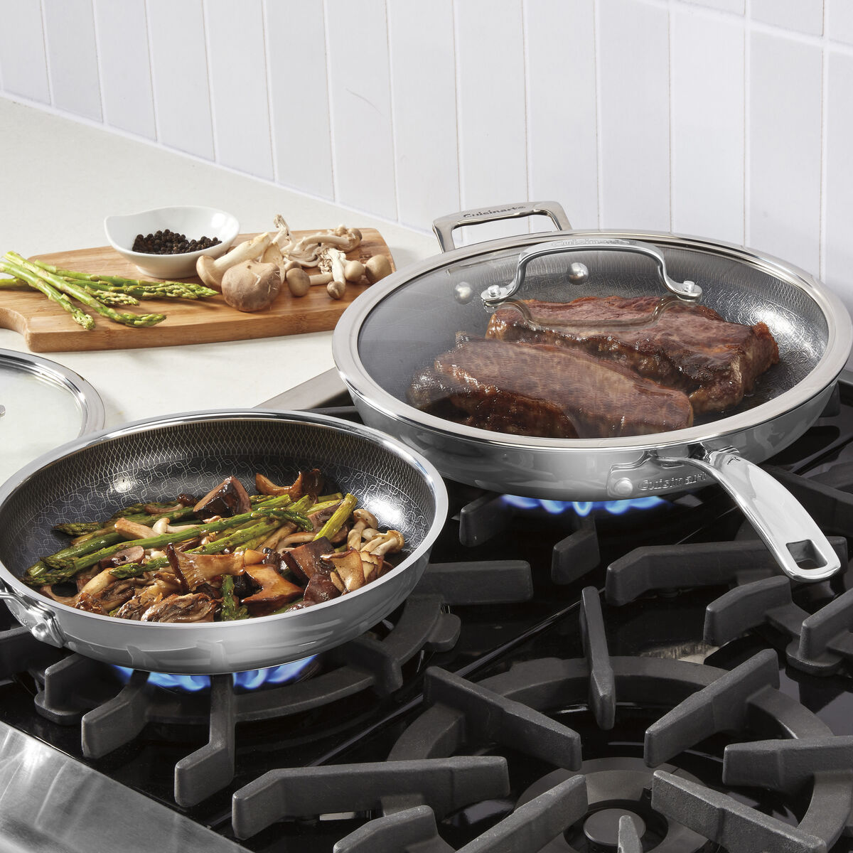 FusionPlus&reg; Hybrid 4pc Skillet Set&ndash; 10&rdquo; with Lid & 12&rdquo; with Lid 2