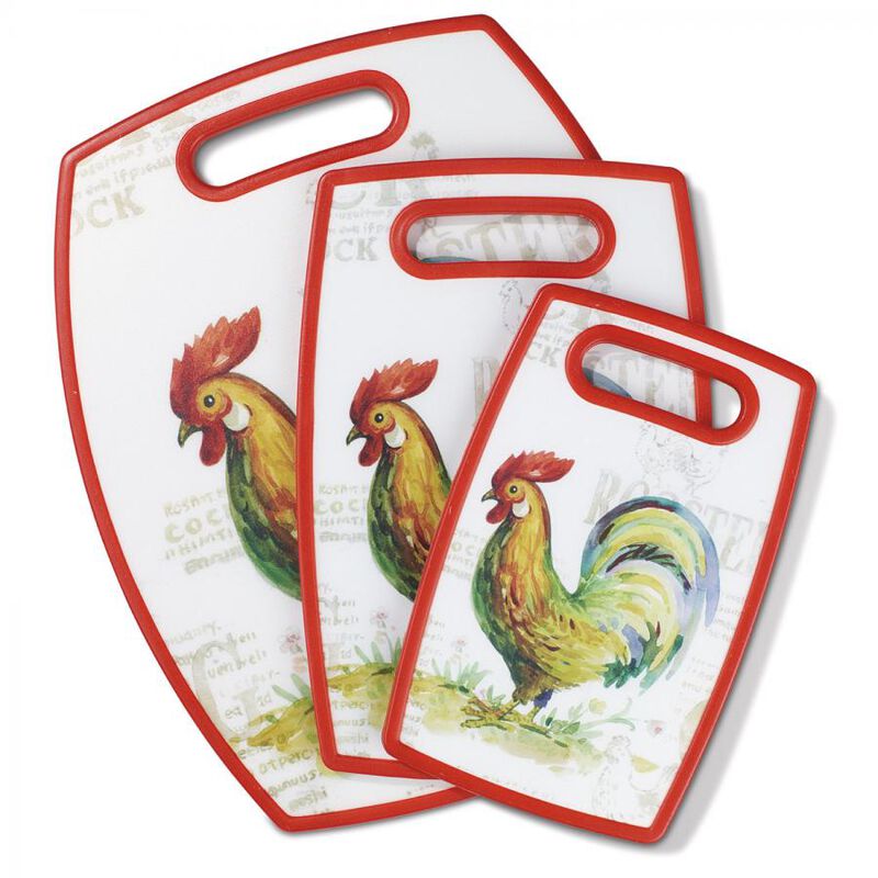 Discontinued 3 Piece Cutting Board Rooster Set