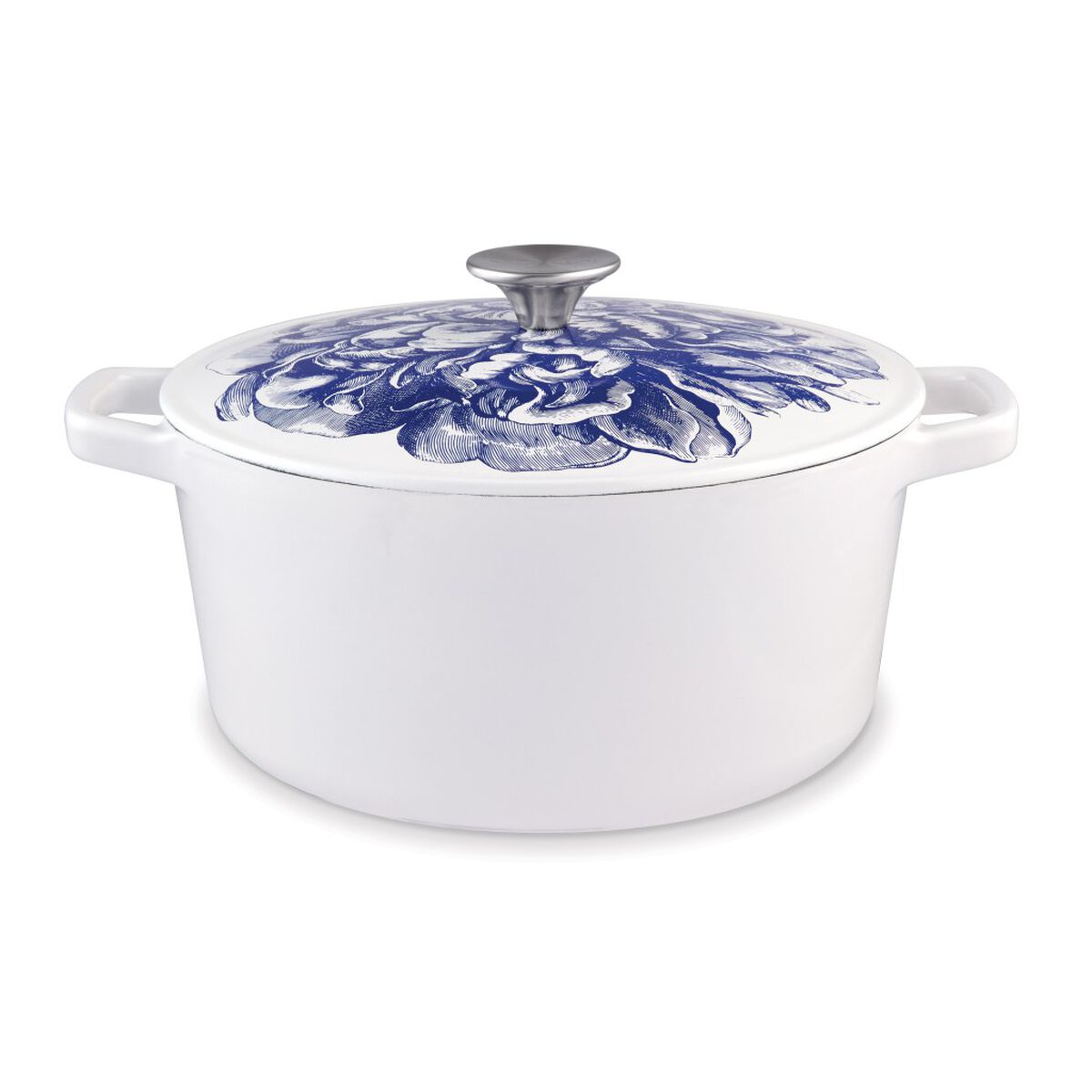 Discontinued Caskata&trade; 5 Qt. Round Covered Casserole - Blooming Peony 1