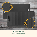 Reversible 2-in-1 Cast Iron Grill/Griddle Plate 3