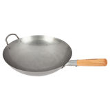 14" Carbon Steel Hammered Wok (Round) 1