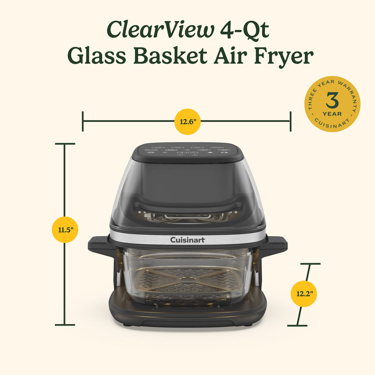 ClearView 4-quart Glass Basket Air Fryer