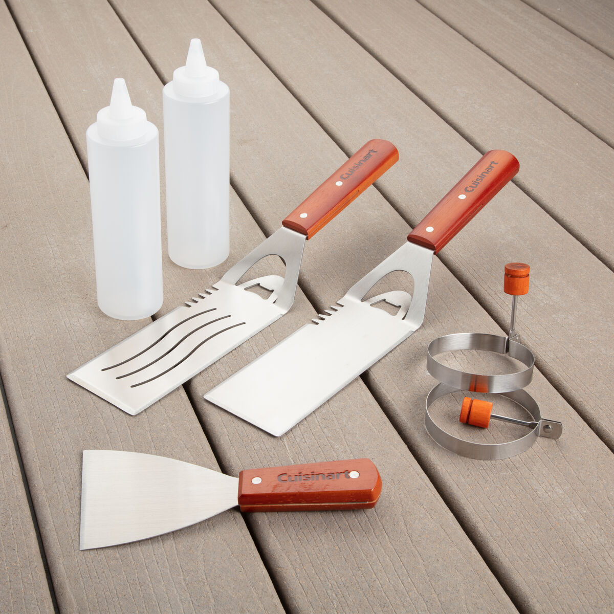 7 Piece Wooden Handle Griddle Set 8