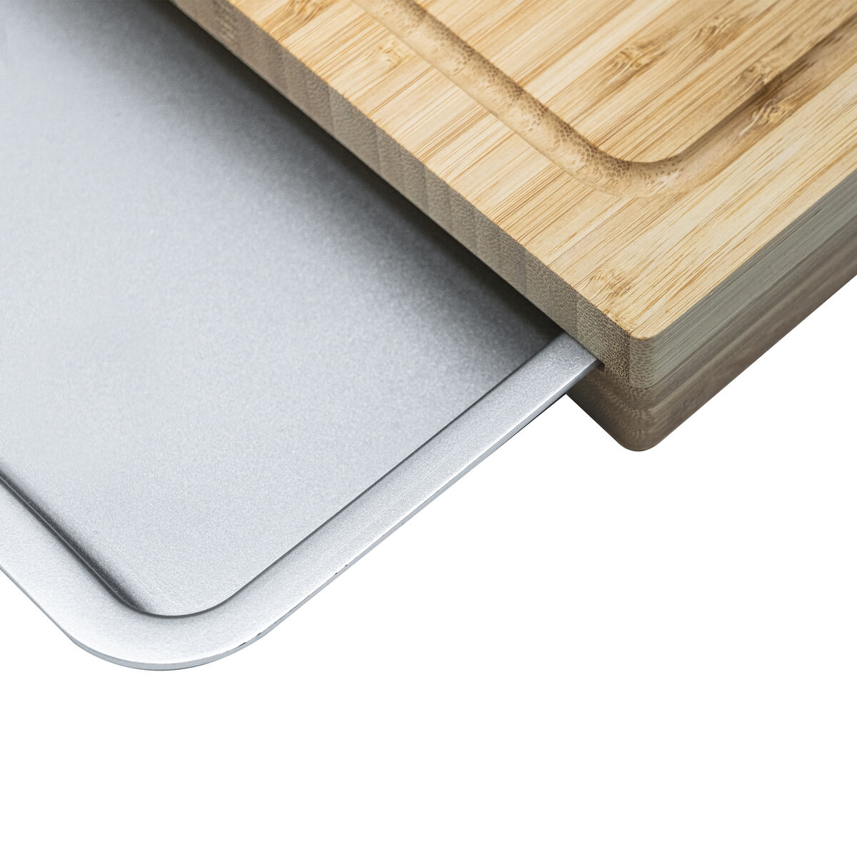 Bamboo Cutting Board with Slide Out Tray 4