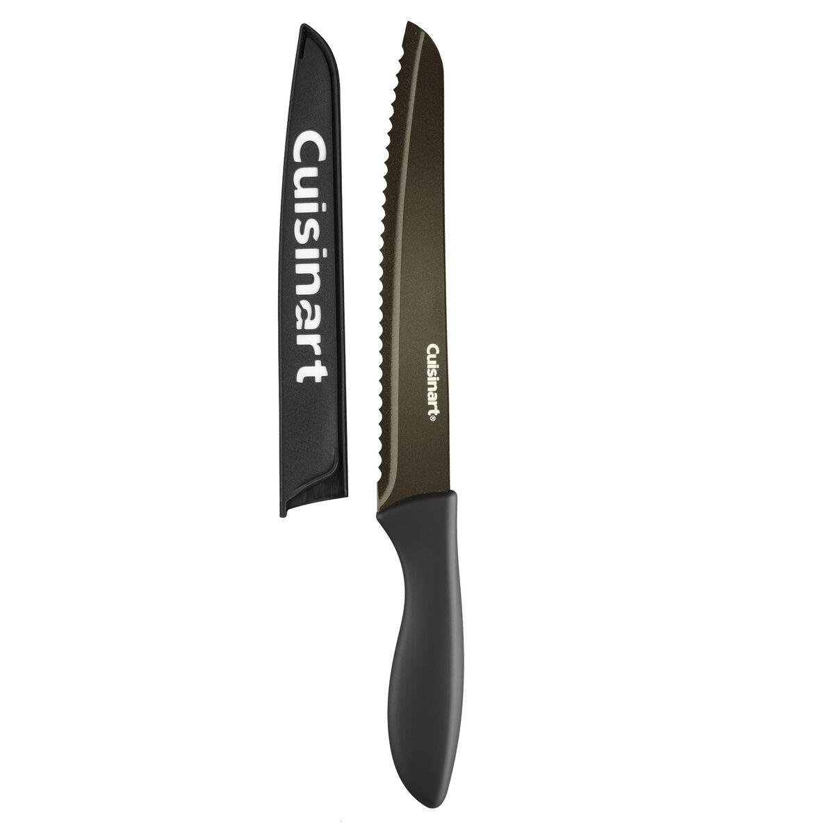 Discontinued 12 Piece Soft Grip Black Metallic Coated Knife Set with Blade Guards