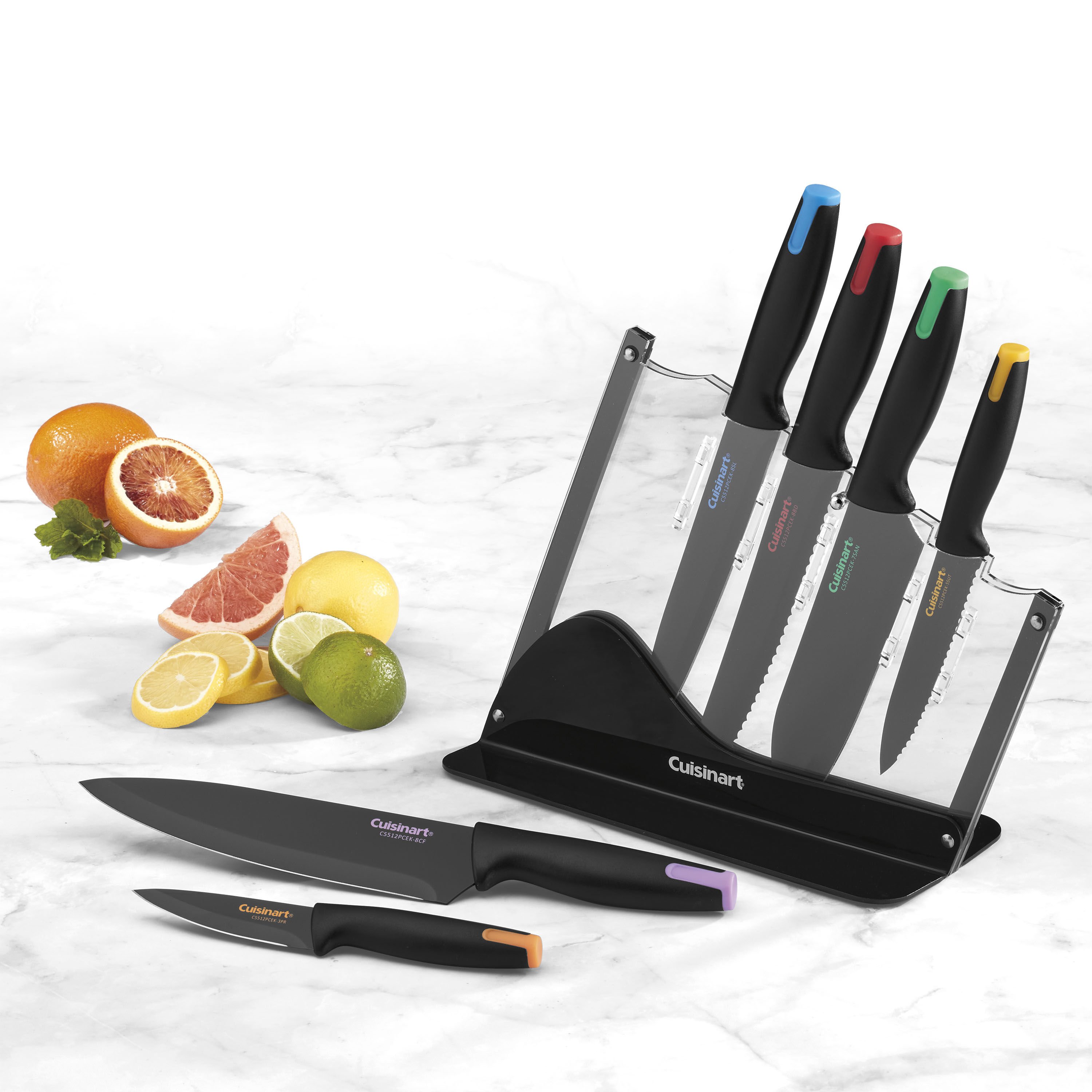 7pc Ceramic Coated Cutlery Set in Acrylic Block - Cuisinart
