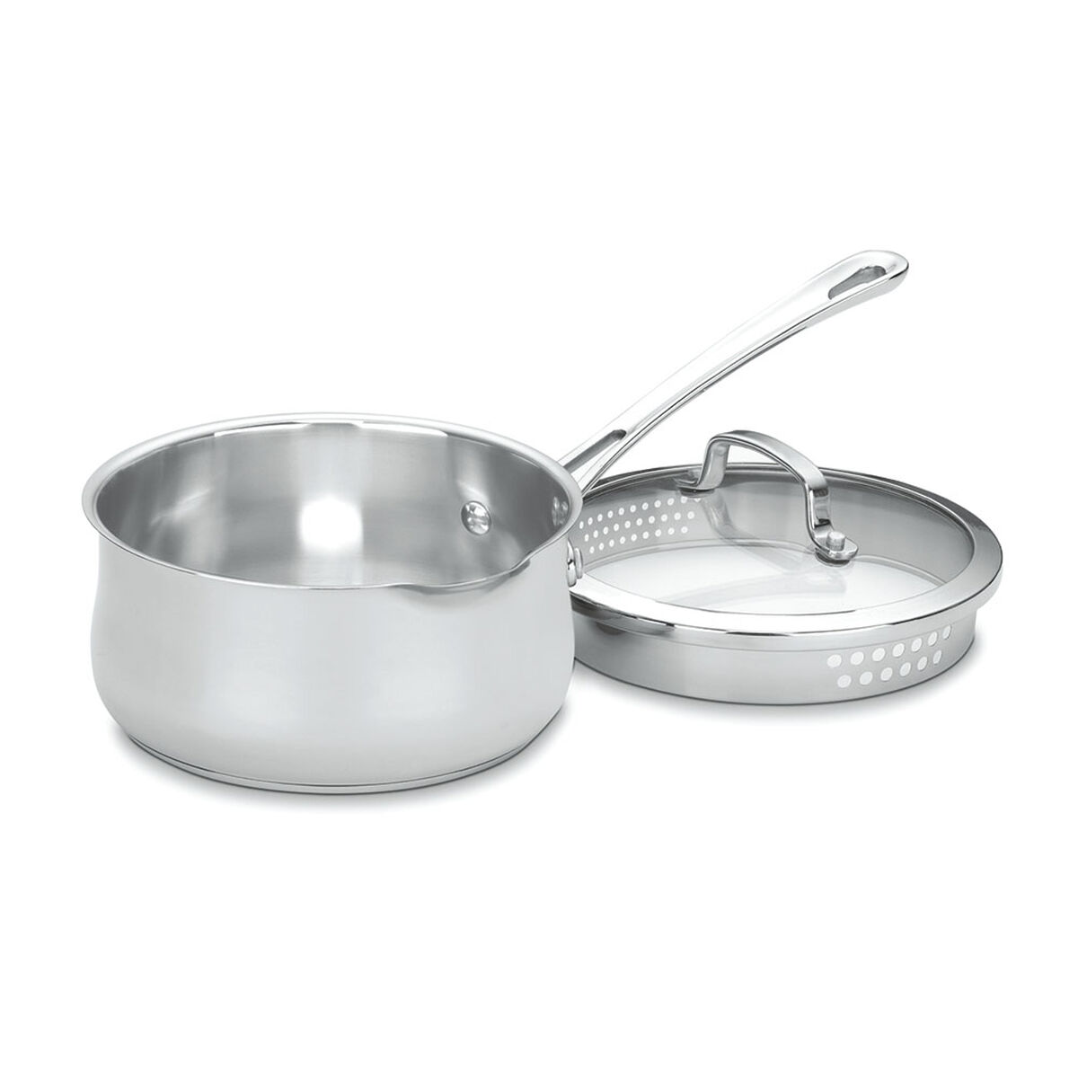 Contour&reg; Stainless 2 Qt. Pour Saucepan with Cover 1