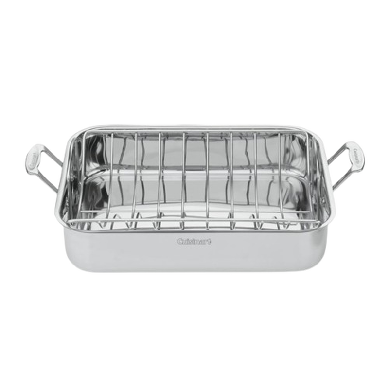 Chef's Classic&trade; Stainless 16" Roasting Pan with Rack