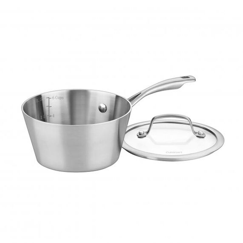 Discontinued 2 Quart Multiclad Conical Tri-Ply Saucepan with Cover