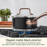Discontinued Matte Black Elegance 1.5qt Saucepan with Cover 5