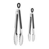 2pc Tong Set: 7" and 9" Stainless Steel Tongs 1