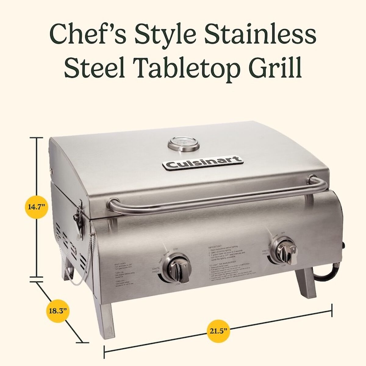Chef's Style Stainless Tabletop Grill