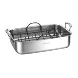 15" Stainless Steel Roaster with Non-Stick Rack