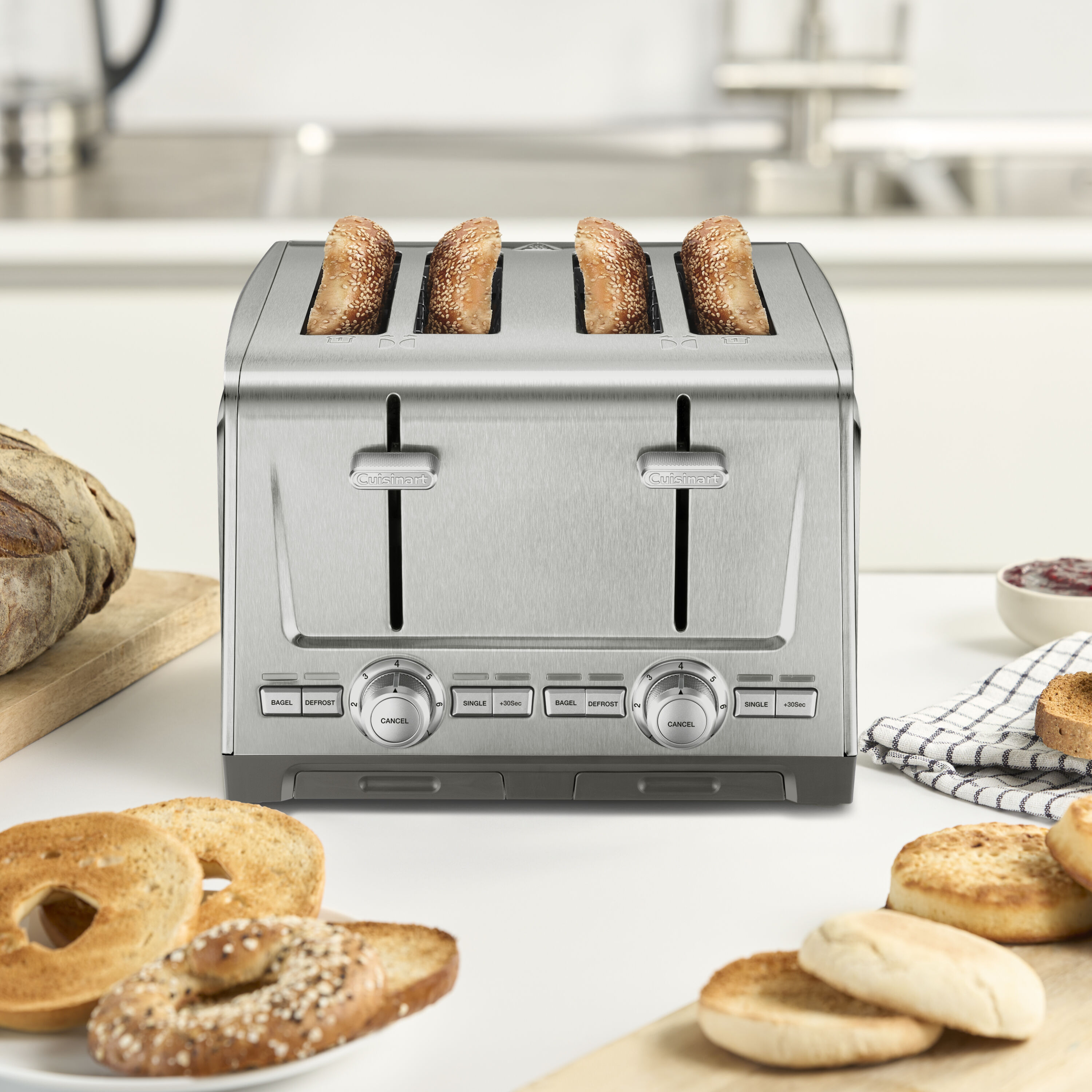 Cuisinart ステンレススチール トースター 4-Slice XL-Slot Stainless