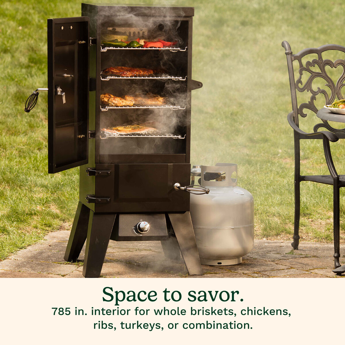 Discontinued Vertical 36" Propane Smoker 5
