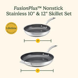 FusionPlus&trade; Hybrid 2-Pk Skillets (10" & 12")