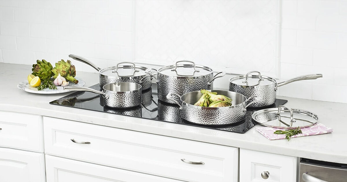 Discontinued Hammered Collection Tri-Ply Stainless 9 Piece Set 1