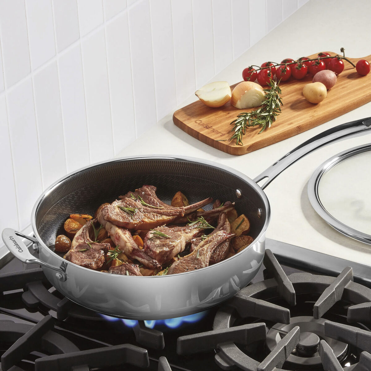 FusionPlus&reg; Hybrid 5qt Saut&eacute; Pan with Cast HH & Lid 2