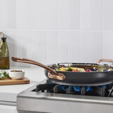 Matte Black Elegance 12&rdquo; Skillet w Helper Handle 3