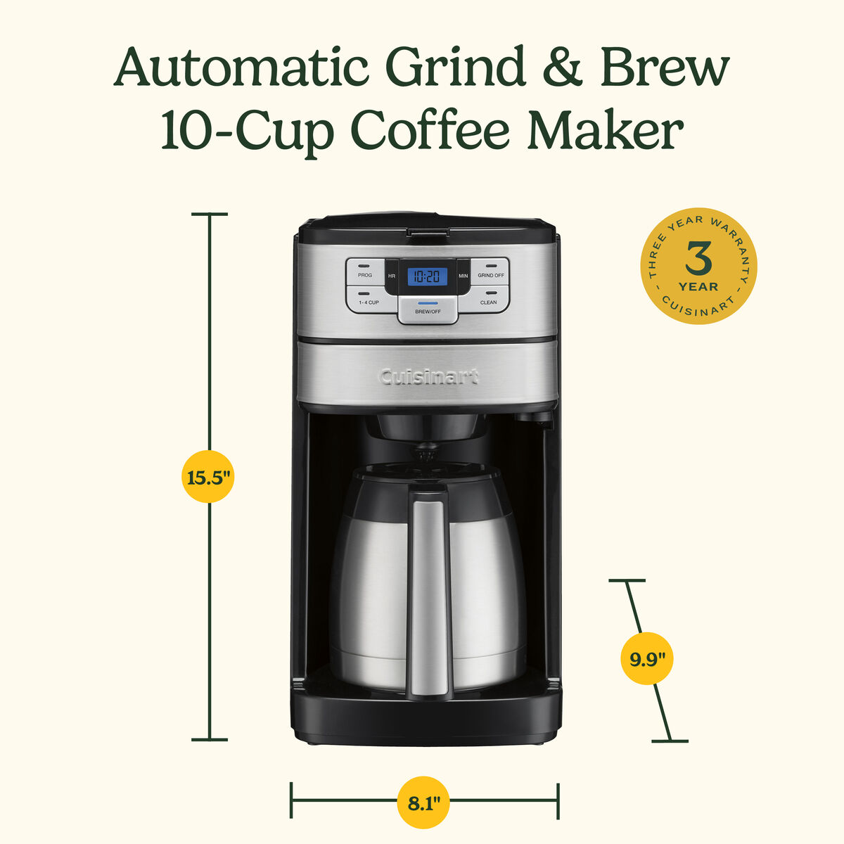 Automatic Grind & Brew 10 Cup Coffee Maker