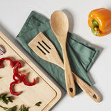 GreenGourmet&reg; Rubberwood 2-Pc Tool Set (Slotted Turner & Solid Spoon) 3
