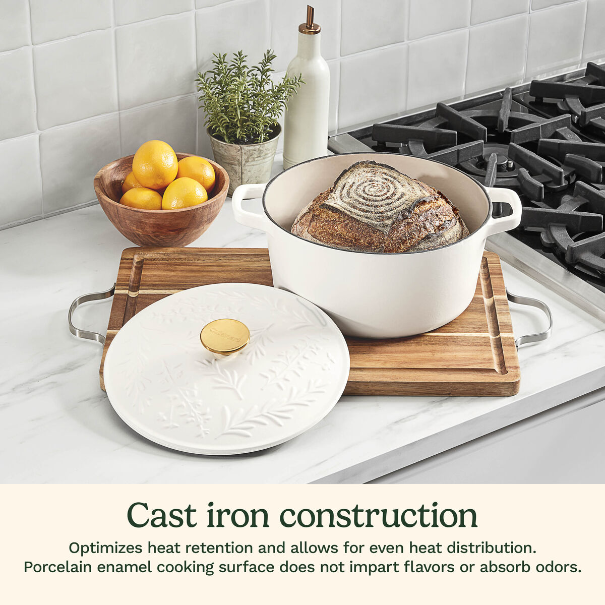 Earth & Essence 5 Qt. Casserole with Cover - Rosemary & Thyme Design 3
