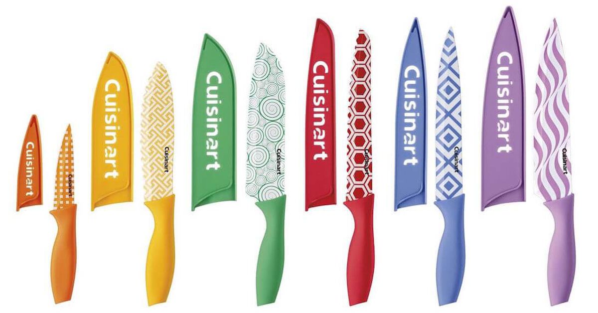 12 Piece Printed Color Knife Set with Blade Guards 2