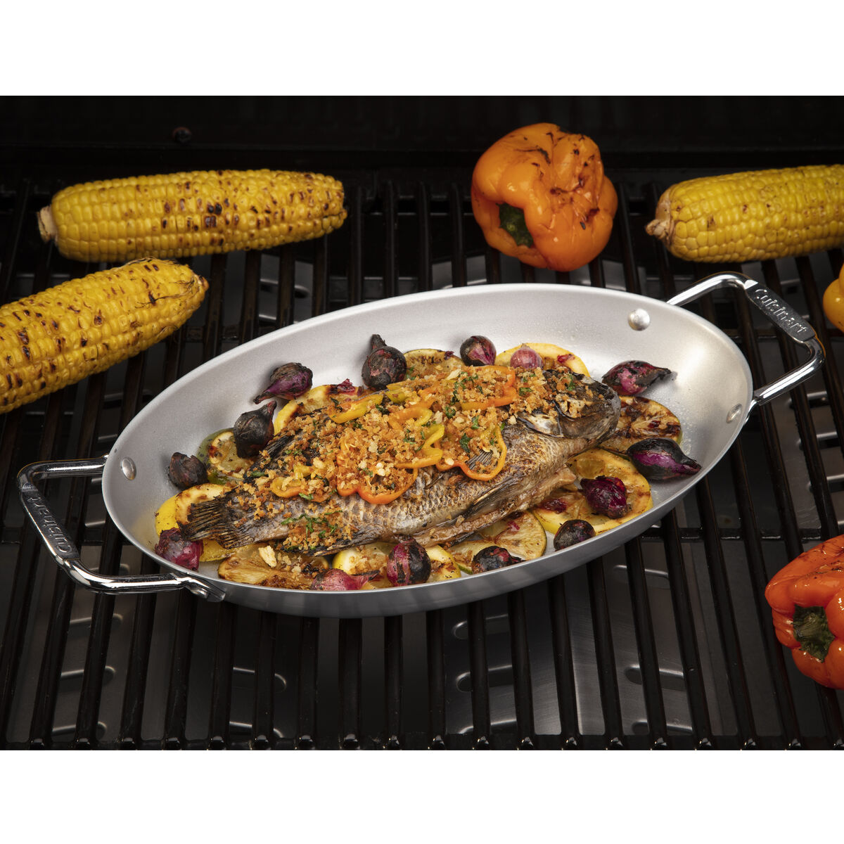 13" x 8" Non-Stick Oval Grilling Pan 5