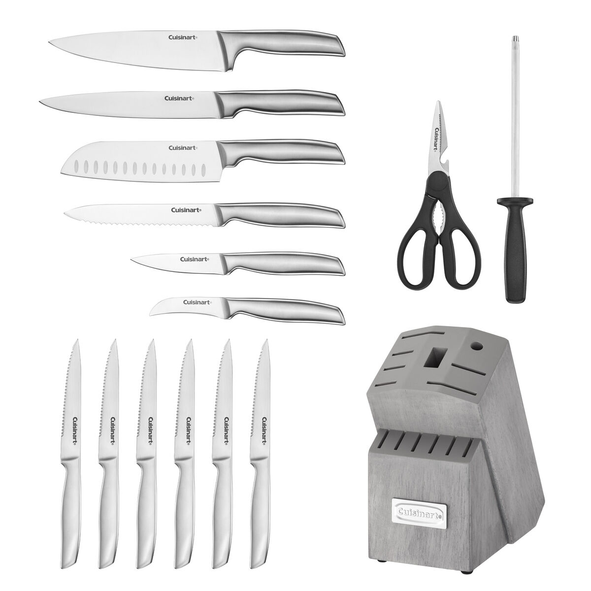 Discontinued 15pc Stainless Steel Block Set with Grey Block 2