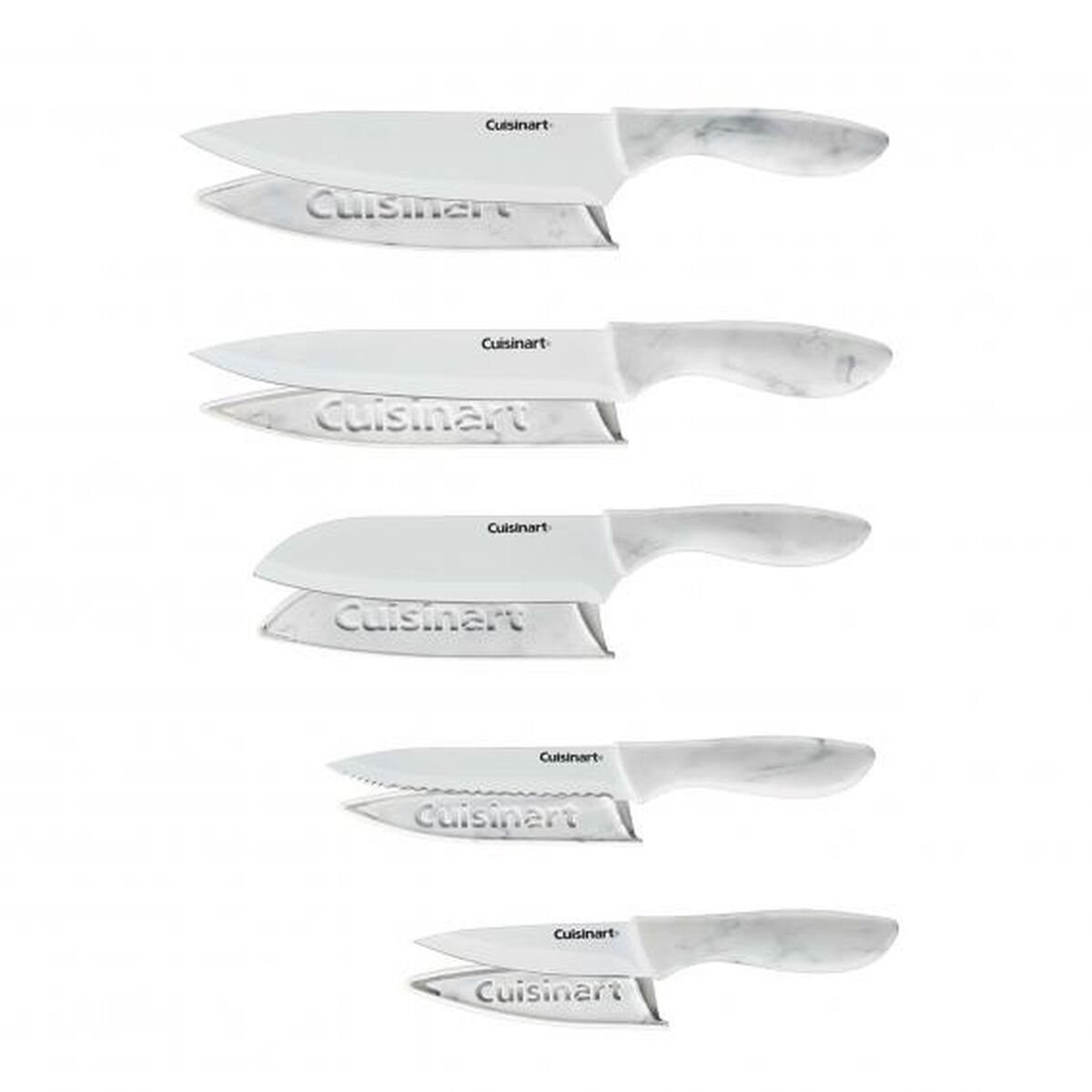 Discontinued 10 Piece Ceramic Coated Knife Set - Faux Marble 1
