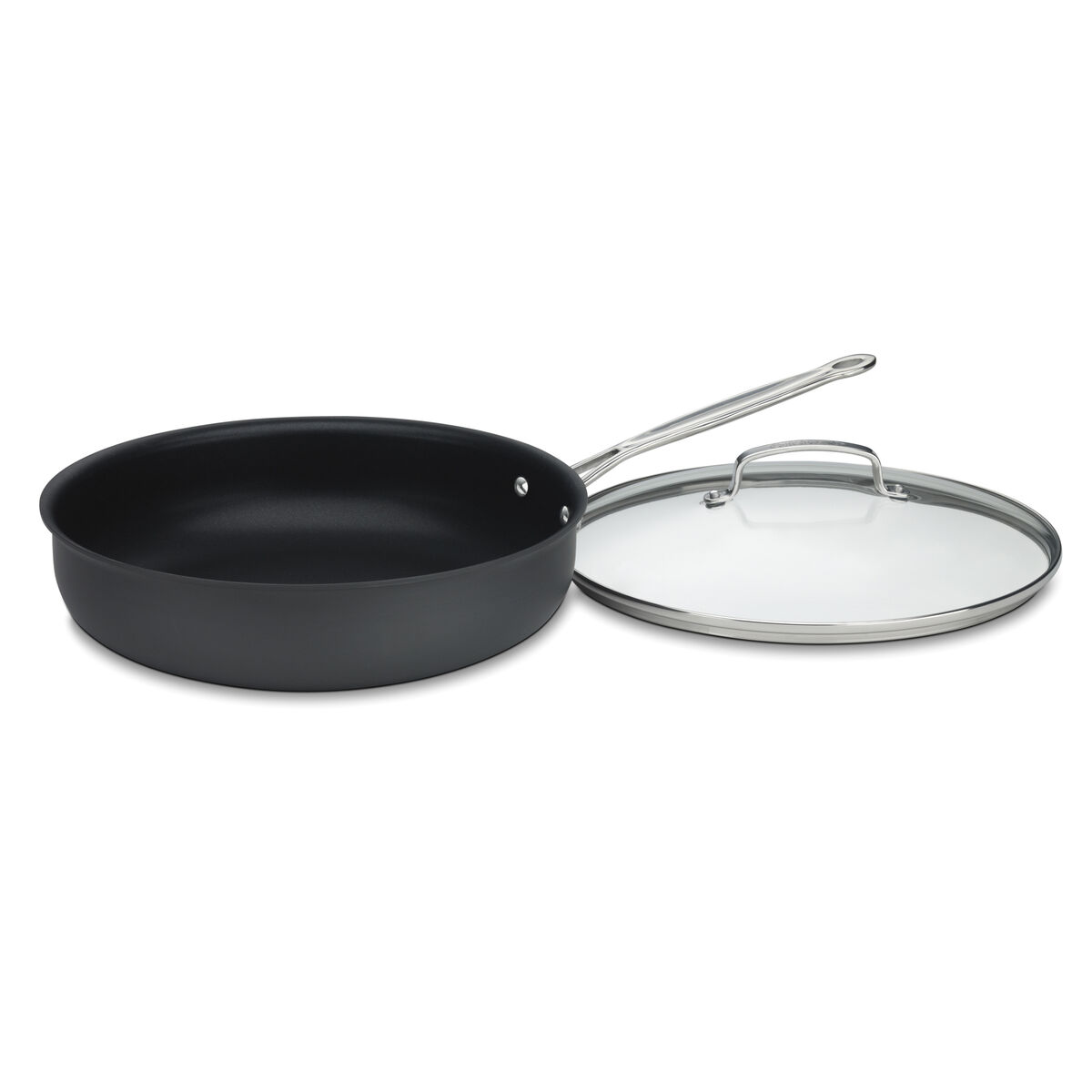 Chef's Classic&trade; Nonstick Hard Anodized 12" Deep Frying Pan with Cover 1