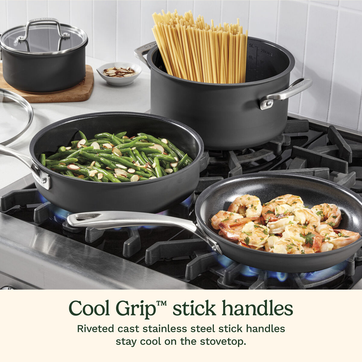 KitchenAid Cookware Set, Hard-Anodized Induction, Nonstick, Matte Black (1  each) Delivery or Pickup Near Me - Instacart, image size:1200x1200