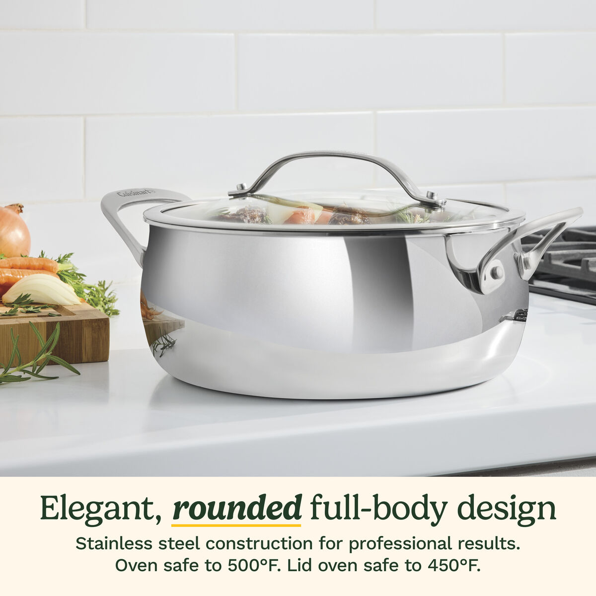 PureClad&trade; Triple-Ply 4.5 Qt. Stainless Steel Dutch Oven wth Cover 4