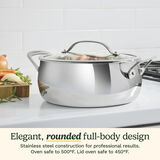 PureClad&trade; Triple-Ply 4.5 Qt. Stainless Steel Dutch Oven wth Cover 4