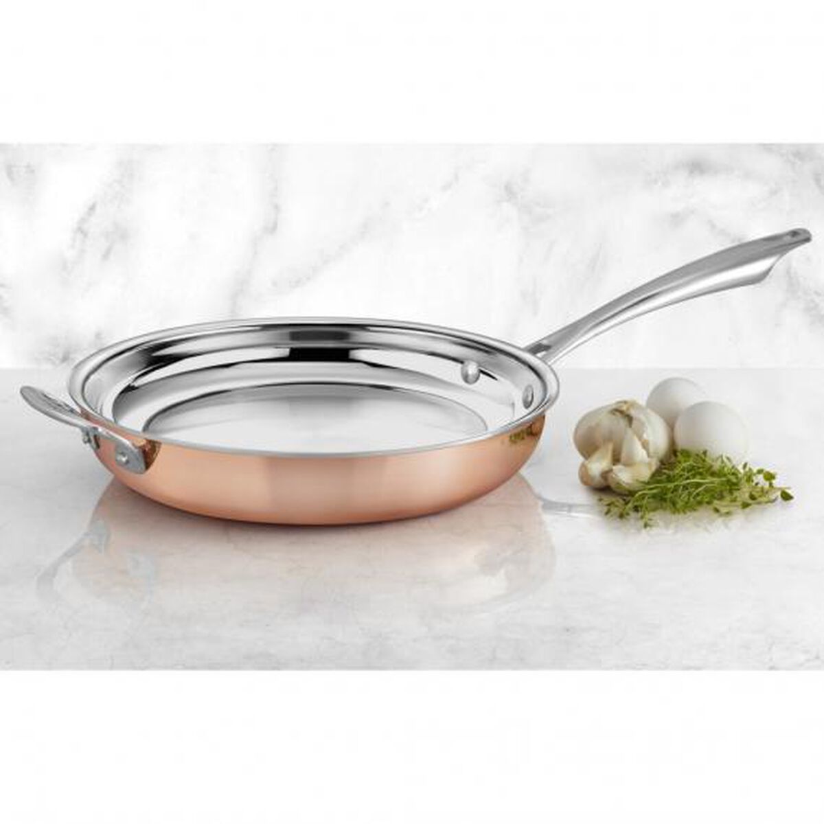 Discontinued Tri-Ply Stainless 12" Skillet with Helper Handle 1
