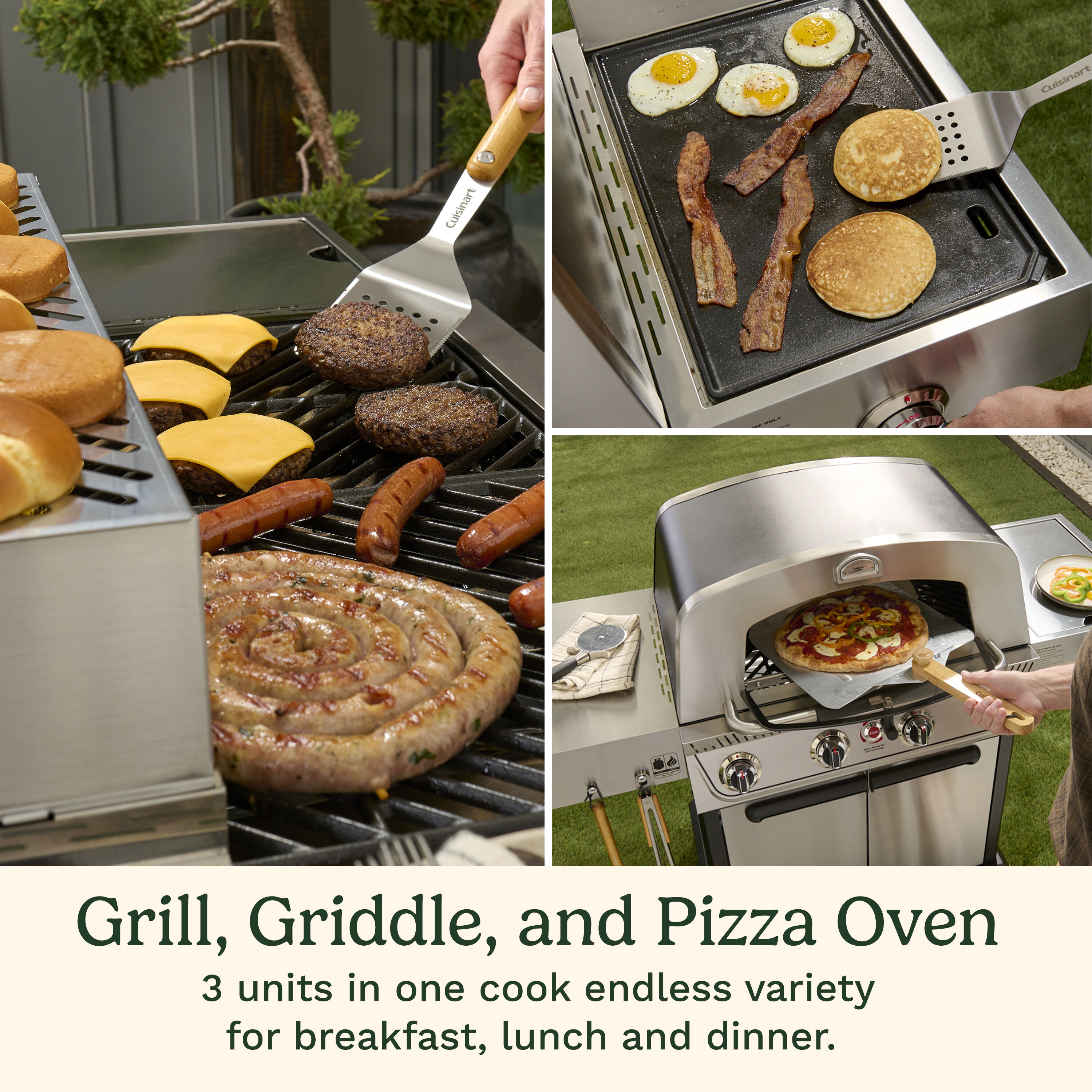 Griddle Cuisinart Outdoor Oven Gas Pizza Oven 16 Inch 2-in-1