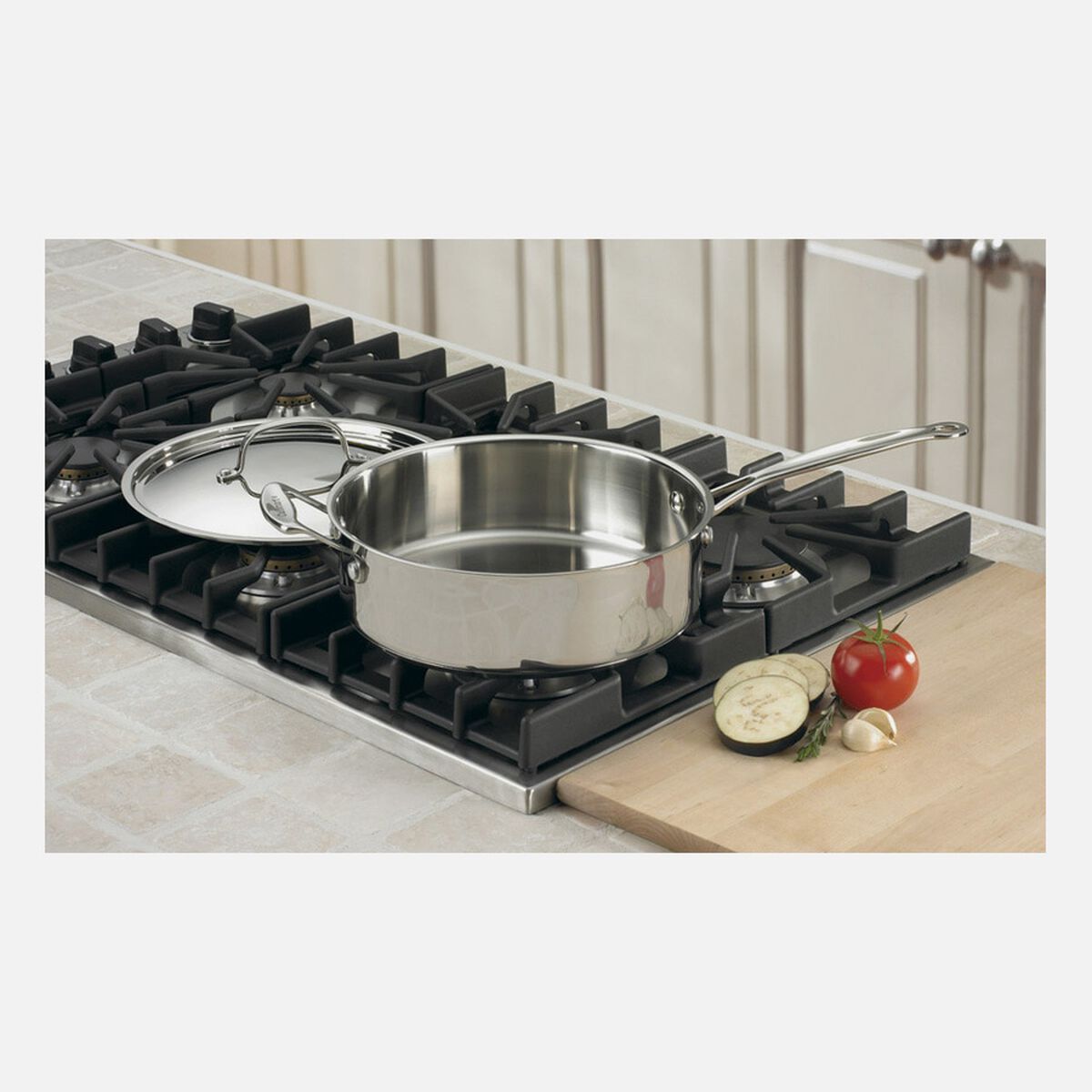 Discontinued 4.5 Quart Saut&eacute; Pan with Helper Handle & Cover 1