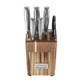 Discontinued 7pc Stainless Steel Prep Set in Acacia Wood Block 2