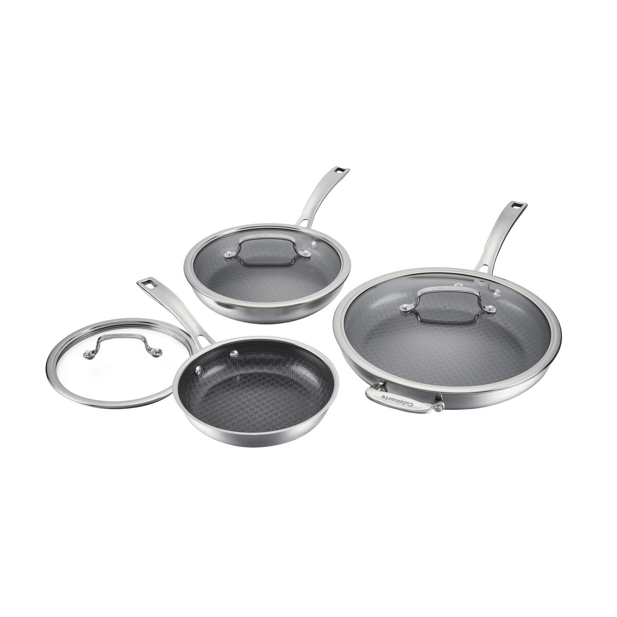 FusionPlus&reg; Hybrid 6pc Skillet Set&ndash; 8&rdquo; with Lid, 10&rdquo; with Lid, 12&rdquo; with Lid"